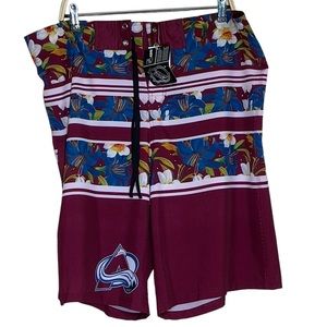 NWT NHL Colorado Avalanche Size XXL 40” Waist Swim Trunks Board Shorts